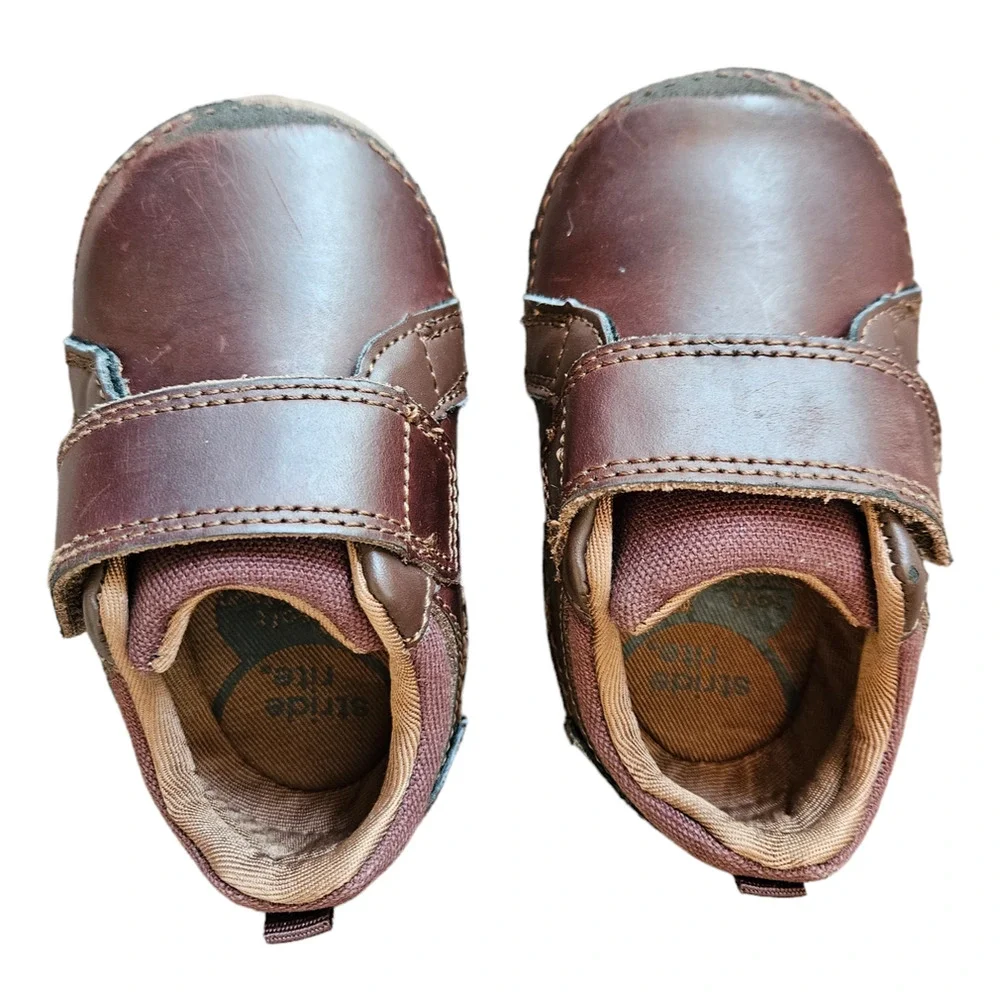 Stride Rite Jodie Leather Shoes Brown Toddler Size 4